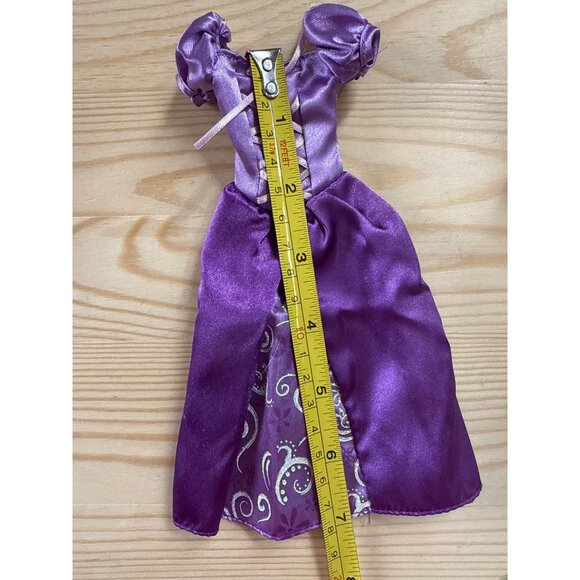 Disney Rapunzel Tangled Doll Purple Satin Dress Gown Puff Sleeves Lace-Up - Picture 3 of 4